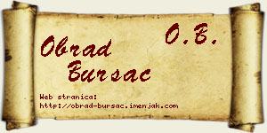 Obrad Bursać vizit kartica